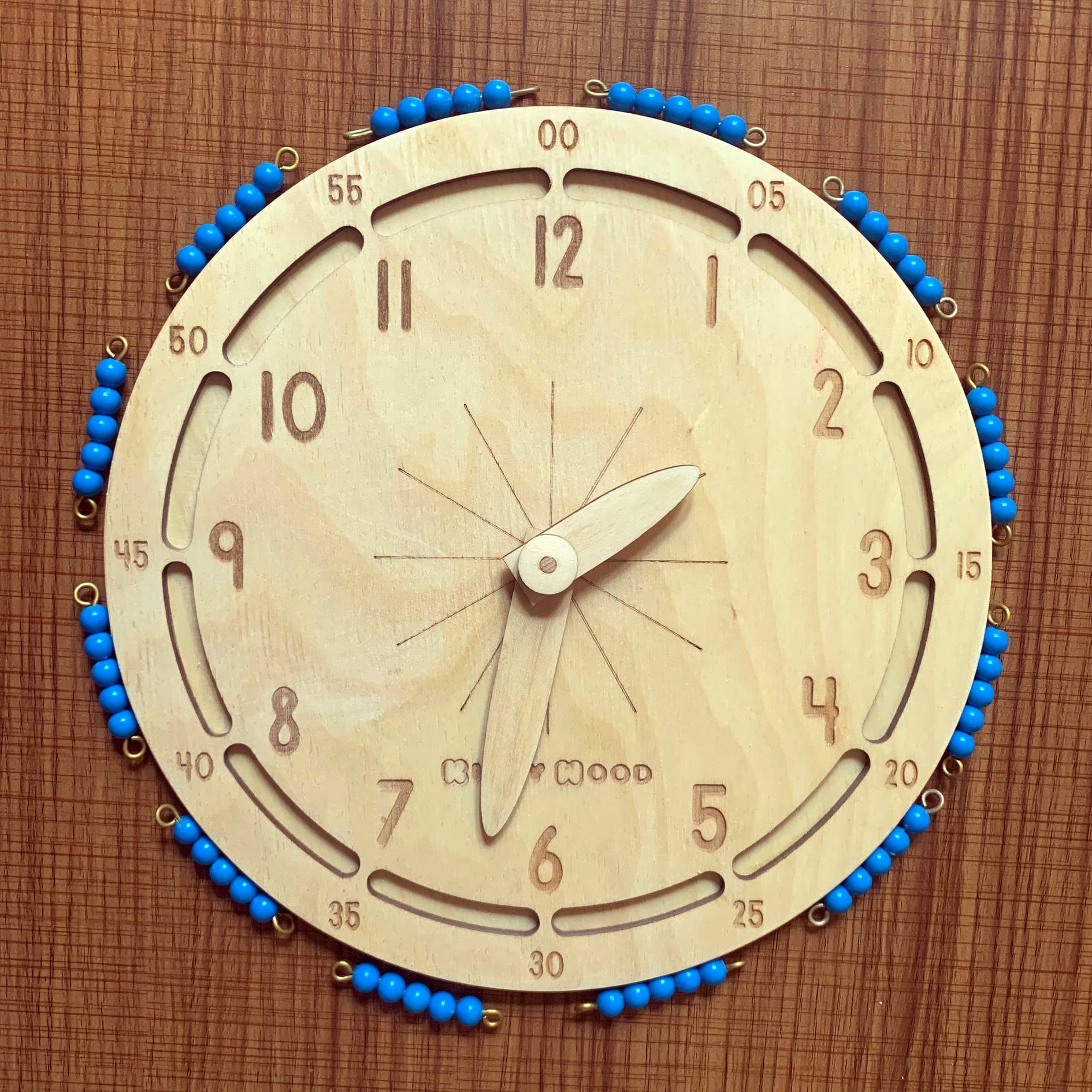 Montessori Wooden Beads Clock - ساعة منتسوري بالخرز خشبية