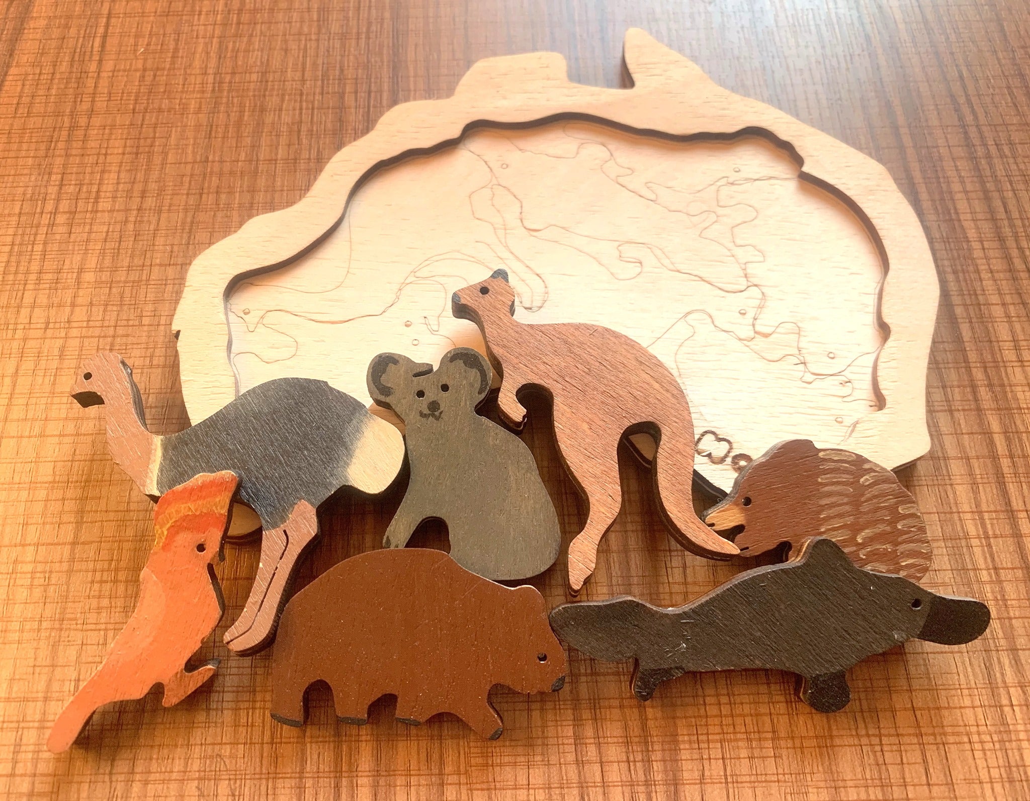 Australia Map Wooden Puzzle - بازل خشبي قارة أستراليا