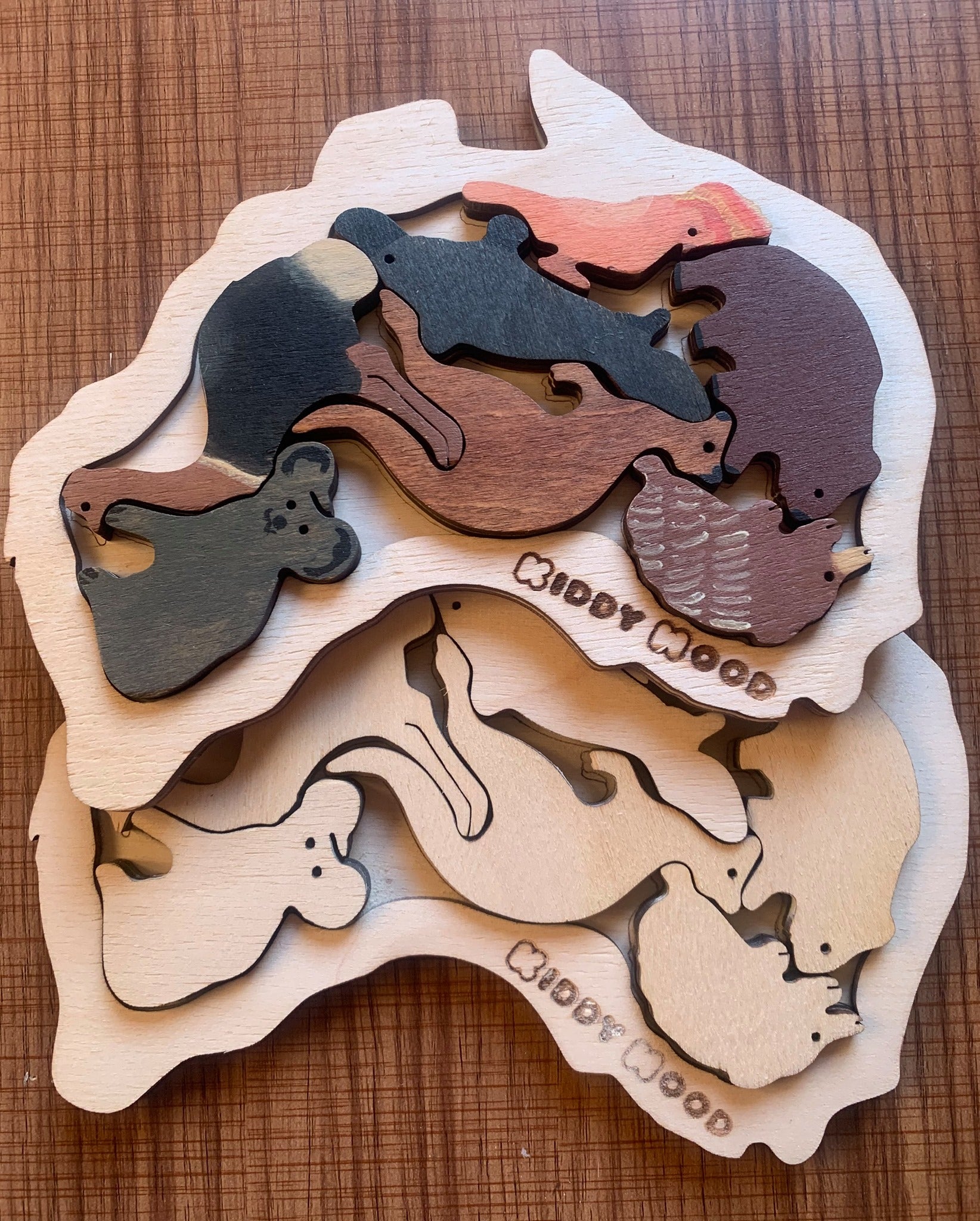 Australia Map Wooden Puzzle - بازل خشبي قارة أستراليا