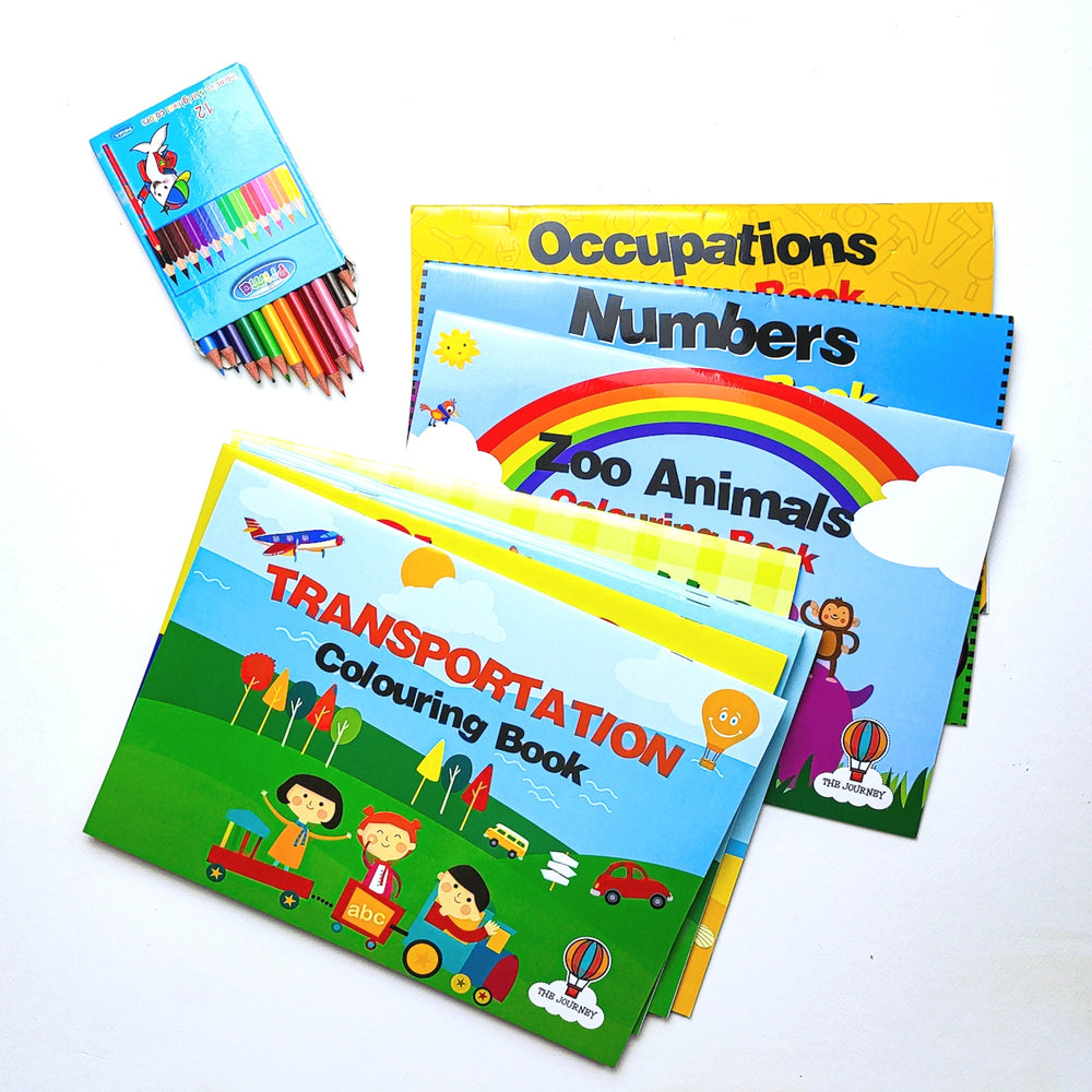 Set of 9 English Colouring Books