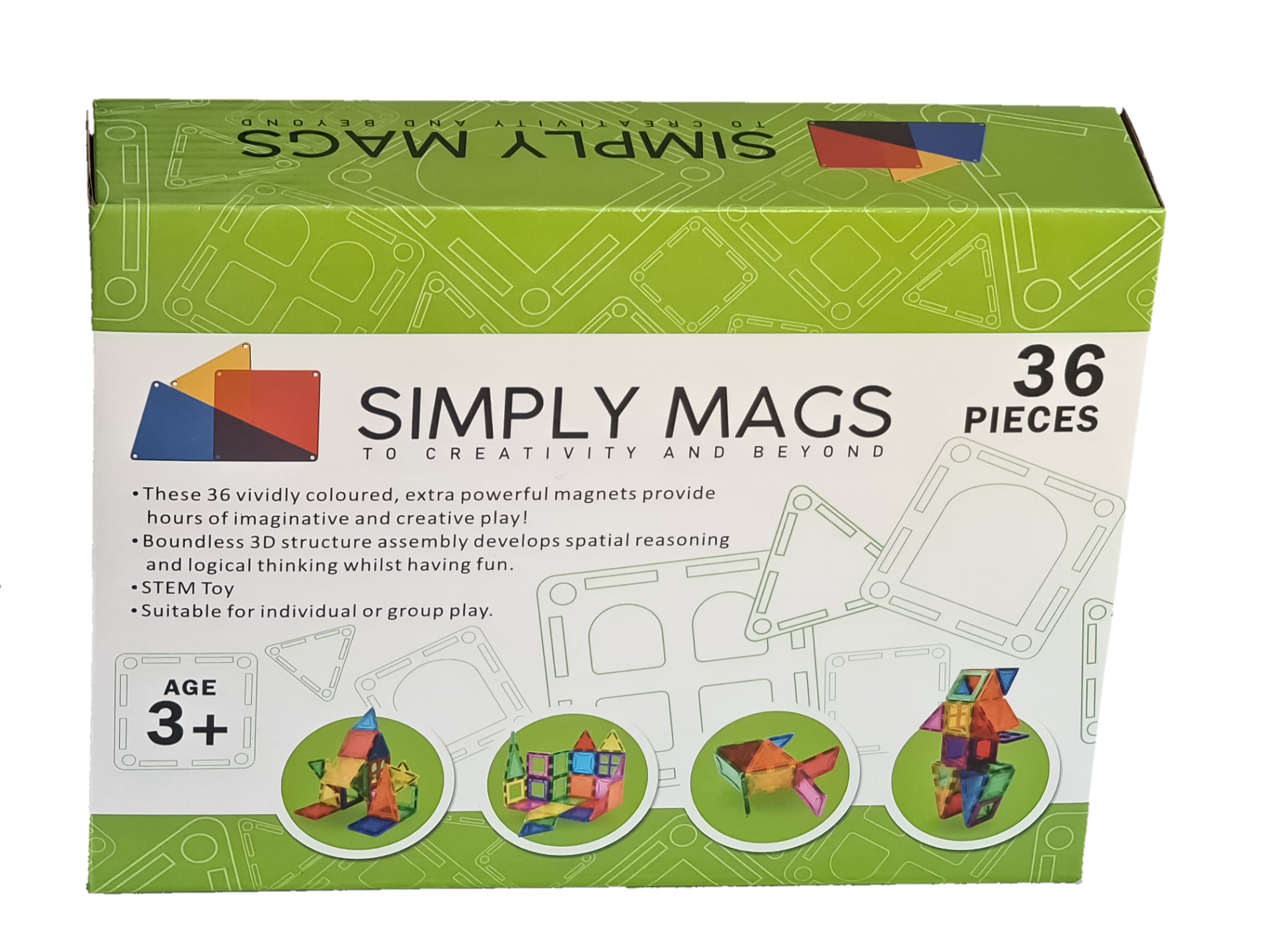 Vivid Magnetic Tiles Set (36 pcs)