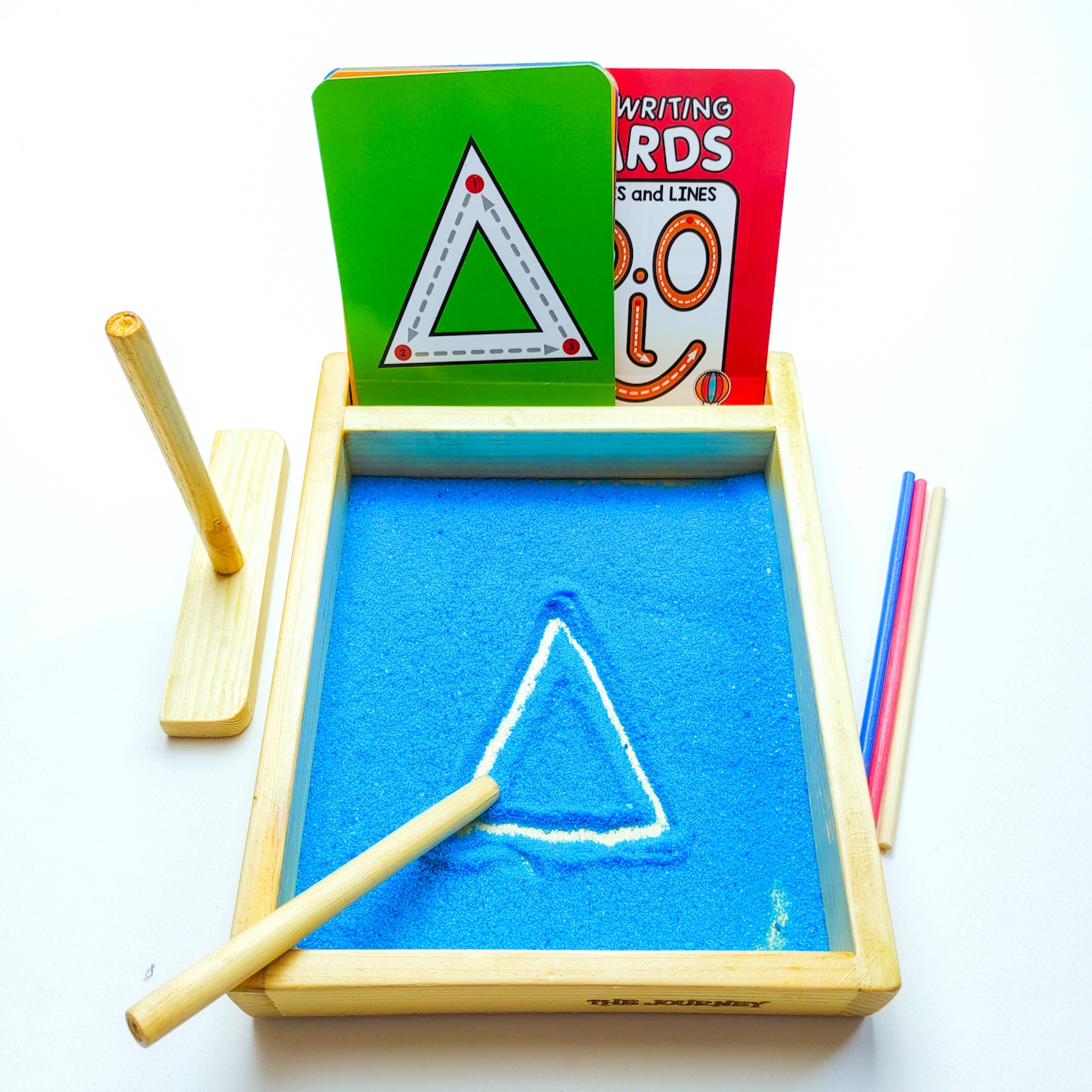 Sensory Tray with Lines and Shapes Pre-writing Cards