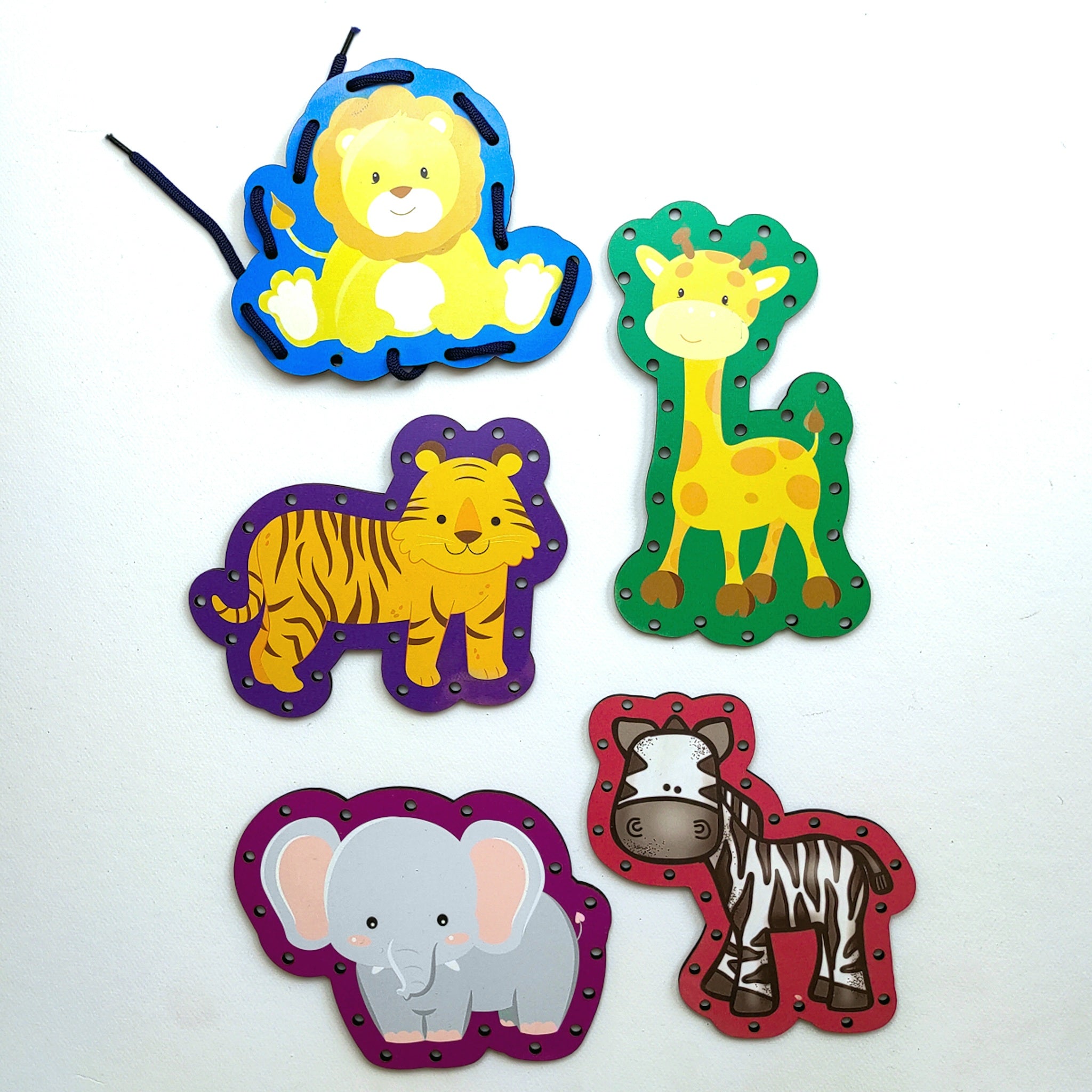 Zoo Animal Wooden Lacing Boards