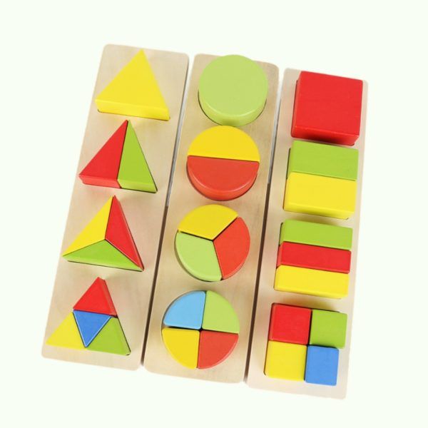 Wooden Fractions Shapes Board